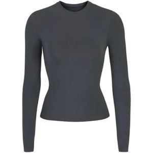 SKIMS COTTON LONG SLEEVE T-SHIRT DEEP SEA